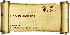 Hanus Dominik névjegykártya